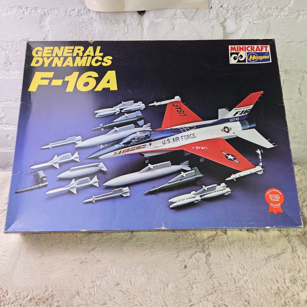 Minicraft Hasegawa General Dynamics F-16A 1/32 Scale Model Kit 100 Vintage USAF